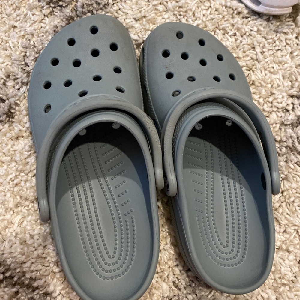 Blueish/grayish crocs